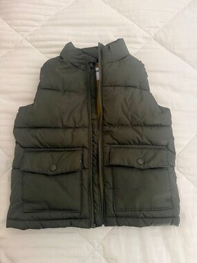 Kids Puffer Vest - Olive Green